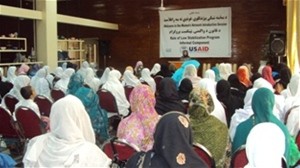 The women’s elders’ network meeting included presentations and discussions in Behsud and Surkh Rod districts.