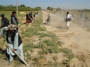 Omakai residents work to build a proper road in their village, which will improve access to basic services.