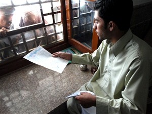 A municipal employee at the newly-launched information service desk