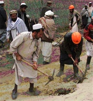 Local workers rebuilding Tagab District