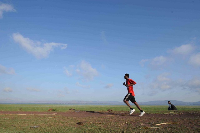 A runner at the EVERY ONE race in Ethiopia, co-sponsored by USAID, Save the Children, and Great Ethiopian Run to raise awareness