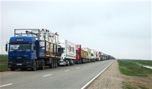 A convoy of 36 trucks loaded with 550 tons of drilling equipment travelled 3,000 km to reach Shibirghan gas fields.