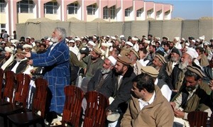 Representatives from Kushi district make their concerns known to the Afghan Government.