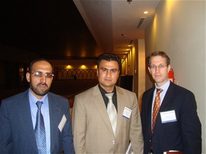 Two Afghan engineers, Sayed Torak (r), who works for USAID, and Ghulam Wali, of USAID’s Afghanistan Infrastructure Rehabilitatio