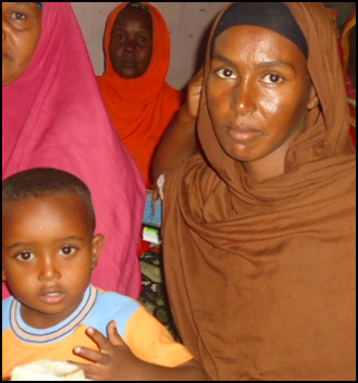 A Somali woman with her son