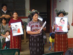 Ixil Maya mothers in the village of Acul, near the north central mountain town of Nebaj