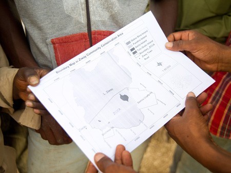 Community members in rural Ethiopia participated in mapping areas they wanted to protect.