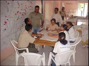 Workers at the Emergency Operations Center in Honduras