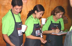 Ingrid Cornejo and fellow graduates demonstrate their skills as junior cuppers