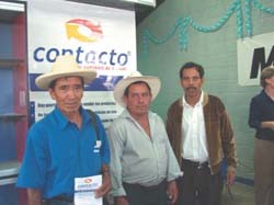 Don Feliciano Castellanos, director of La Estansa, (right) and Flaviano Cajti Alvarado (center) are Kaqchikel-speaking Mayans