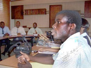 Makendy Pierre, who participated in a USAID-sponsored internship, went on to become the director of a branch of Fonkoze
