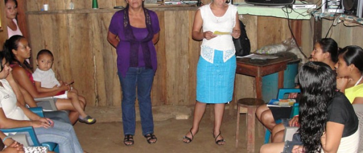 Maryuri Arellano gives a health talk on adolescent pregnancy prevention. 