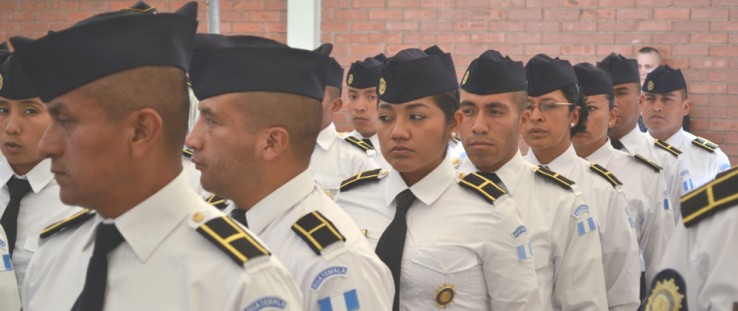 Students at the launching of Guatemala’s bachelor’s degree program in police science with a specialization in community-based po