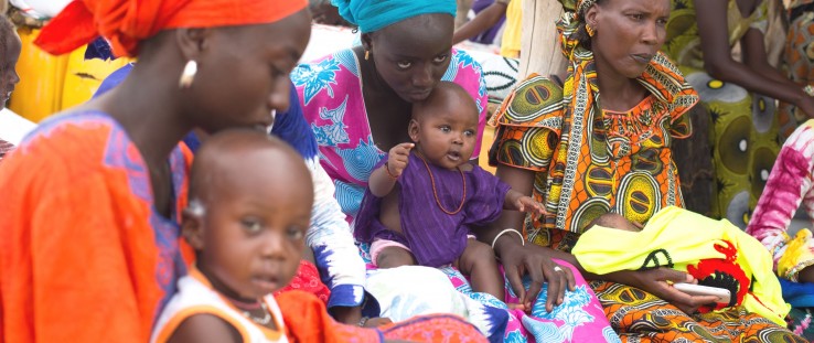 Women gather for a mother-to-mother meeting in the village of Doumga Rindiao, Senegal, September 2012.