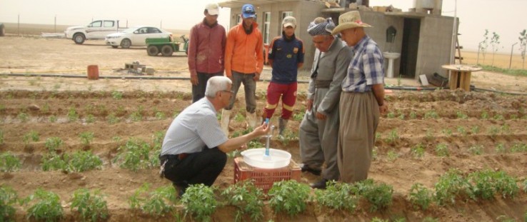 Farmers receiving training on how to prevent pests