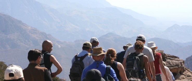 Eco-tourists hit the hiking trails of the Dana Biosphere Reserve.