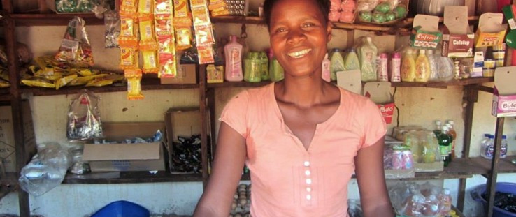 Rita Mbewe can afford a smile because of a healthy family and good income.