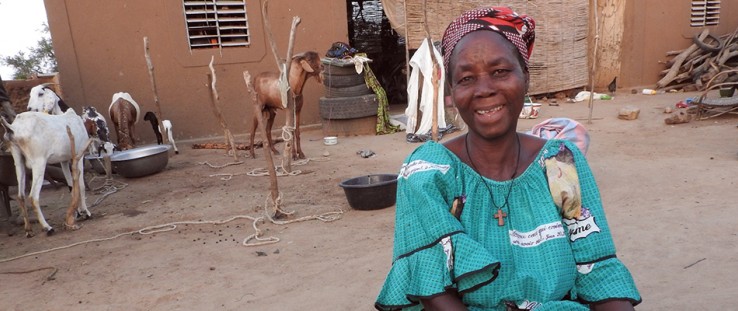 Haro Tissa supports her 11-person household in Burkina Faso by raising small livestock.