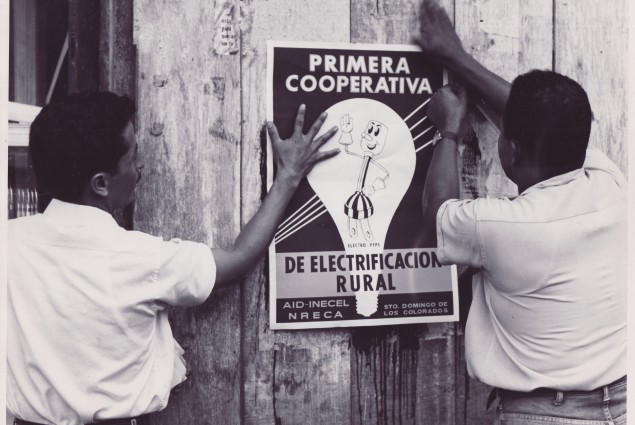 Men Hang Electricity Project Poster