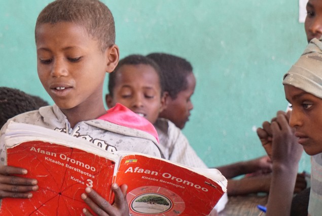 Students in schools throughout Ethiopia are working to improve their reading skills with the curriculum and textbooks developed by USAID in collaboration with the Ministry of Education..