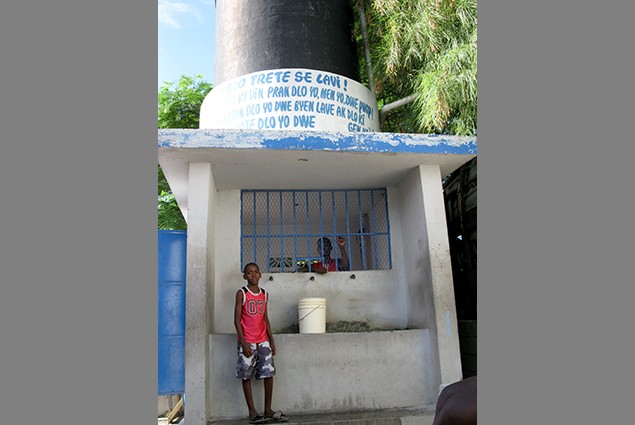 USAID (OFDA) also helped provide 5 water kiosks to Ravine Pintade. Children no longer need   to cross dangerously busy streets t
