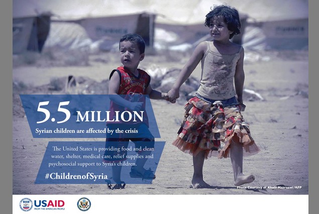 5.5 million Syrian children are affected by the crisis.