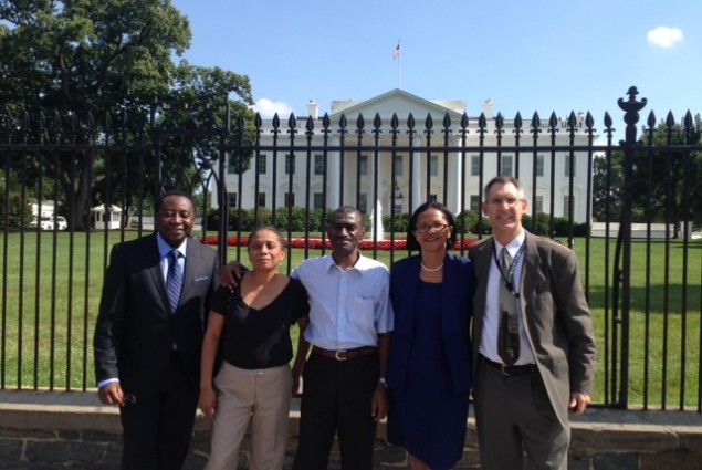 Malagasy health delegation in front of the White House
