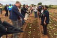 Ambassador Lane is shown a horticulture project run by the FAO