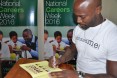 Actor and Author Taye Diggs visits the USAID Jamaica funded Biztown to launch his books, Mixed me and Chocolate Me.