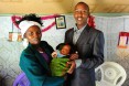 A family stands together in Kenya