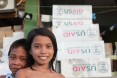 Angelina is safe and sound at an emergency evacuation center in the Philippines after Typhoon Haiyan.  