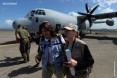 Luiza Carvalho (L) of the United Nations and Assistant Administrator of USAID Nancy Lindborg (R) arrives to inspect their relief