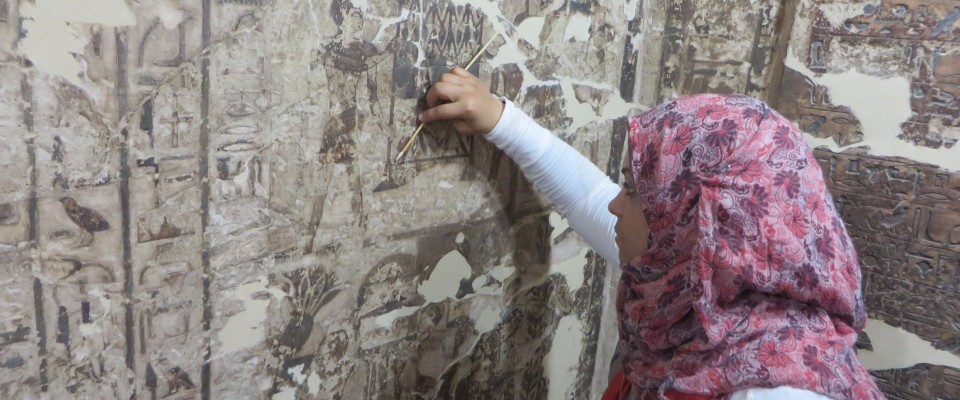 Egyptian conservators receive hands-on training to increase the potential of cultural tourism. 