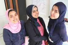 Left to right: Mona El Sayet, Hoda Mamdouh and Sara Ezat.