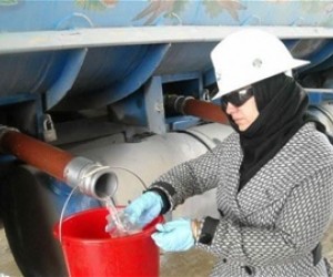 Wahida, a technician at the power plant, says, “Being a woman in construction – this is a first time experience.”