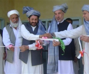 Mr. Dad M. Baheer, CEO of AUWSSC (center right); Mohammad Hanif Gardewal, representative of the governor of Nangarhar (center); 