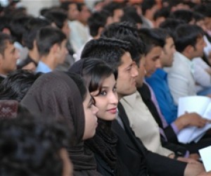 Afghan youth took part in a USAID and Afghanistan National Assembly sponsored Youth Parliamentary session in June. Nearly 90 you