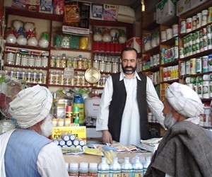 The AgDepot Farm Store in Mir Bacha Kot, Kabul Province, sells modern farming supplies, such as grape trellises, to improve loca