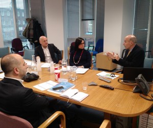 Vasilika Vjero (center), head of Albania’s General Directorate of Taxation, participates in an information exchange with counterparts in Ireland. 