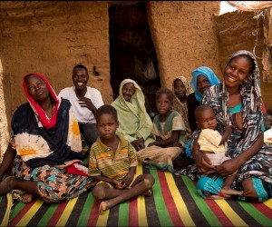 Khadija Abdallah Aboh and her family in Zam Zam Camp, North Darfur
