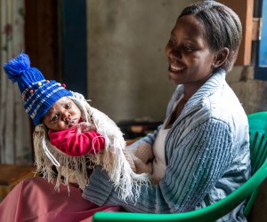 Rehema Roberts with her newborn son Setu