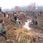 Local farmers from Kunduz working to de-silt the Char Dara irrigation system in Northeast Afghanistan.