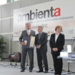 Husein Taletovic of Rattan Sedia Co., left, receives Golden Plaque and Diploma at Ambienta Trade Fair in Zagreb. 