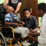Four-year-old Bahiru in his new wheelchair.