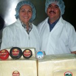 Dairy co-owners Ulises and Martha with their cheeses