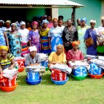 Traditional midwives receive clean delivery kits as they graduate from USAID training in Liberia  