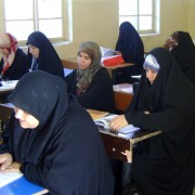 Iraqi women learn how to read and write in USAID’s Women’s Awareness and Inclusion Center in Basrah.