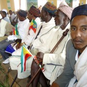 Traditional leaders of Borena, Gabra and Guji clans sit together during ratification ceremony of the Negele Peace Accord, follow
