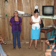 Maryuri Arellano gives a health talk on adolescent pregnancy prevention.