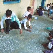 Indian children at one of Pratham Education’s “learning camps.” 